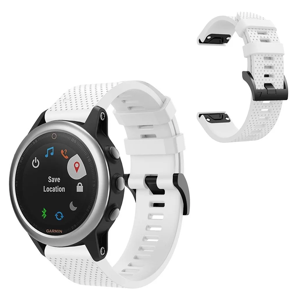Stilig silikonklokkearmbånd for Garmin Fenix 5S - Hvit
