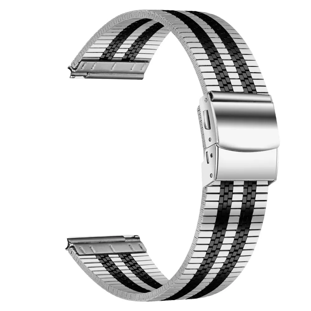 20 mm armbånd Garmin Vivomove Style / Garminmove Style klokkerem i rustfritt stål - Sølv + Svart