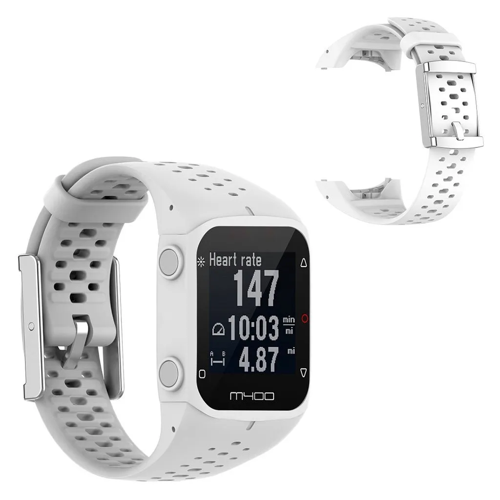 Polar M400 komfortabelt silikonarmbånd - Hvit