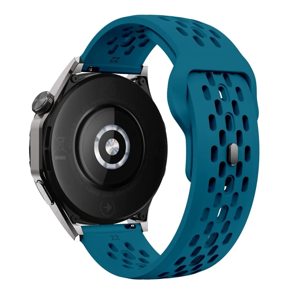 Huawei Watch GT 4 41mm / Garmin Venu 3S / 2S 18mm Silikonrem Hollow Watch Band - Cyan