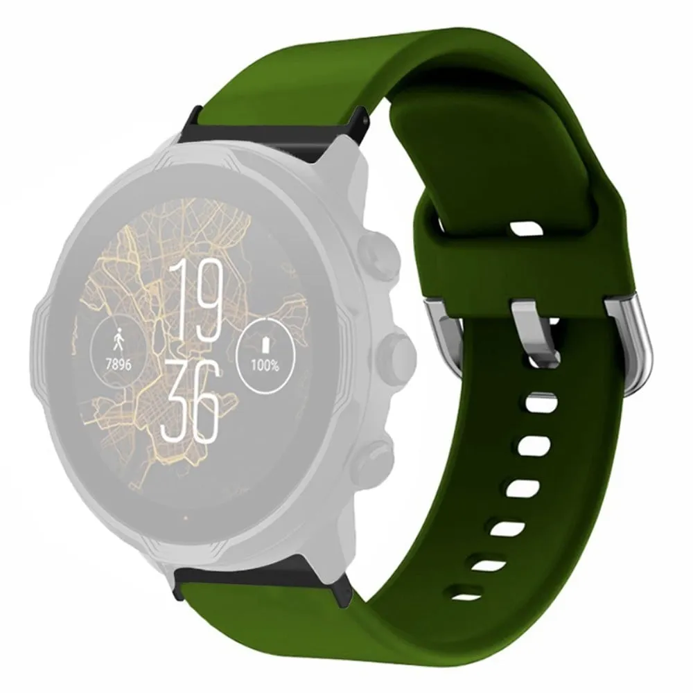 Suunto Spartan Sport Wrist HR Baro / Suunto 7 Armbånd 24mm Justerbar Fleksibel Rem - Militærgrønn