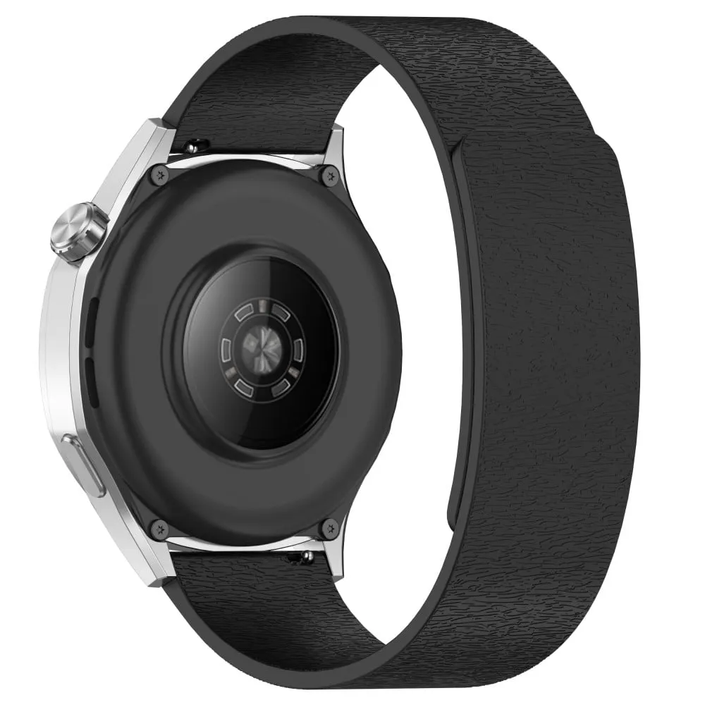 Watch Band Huawei Watch GT 5 Pro / GT 5 / GT 4 / GT 3 / GT 2 46mm Cloud Wood Grain Universal 22mm Silicone Magnetic Strap - Black