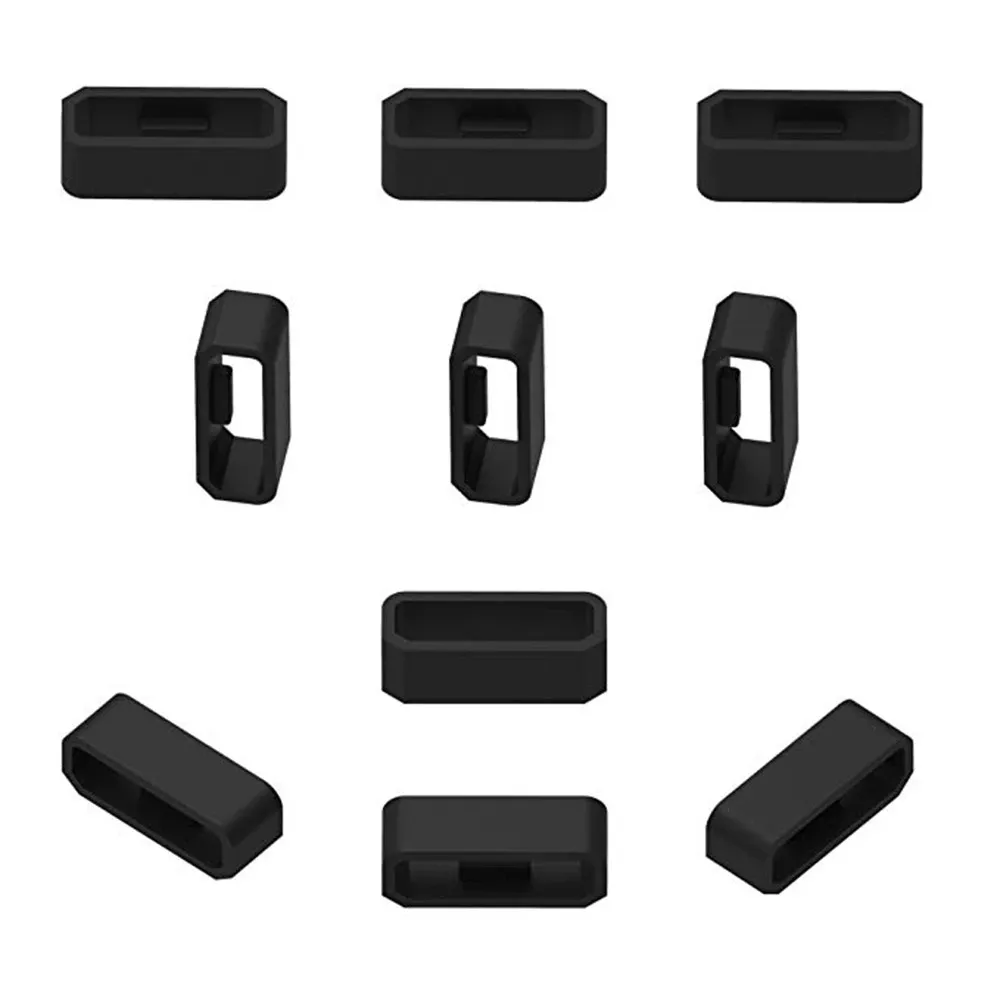 Svarte løkker for 26 mm klokkeremmer - 10-pak