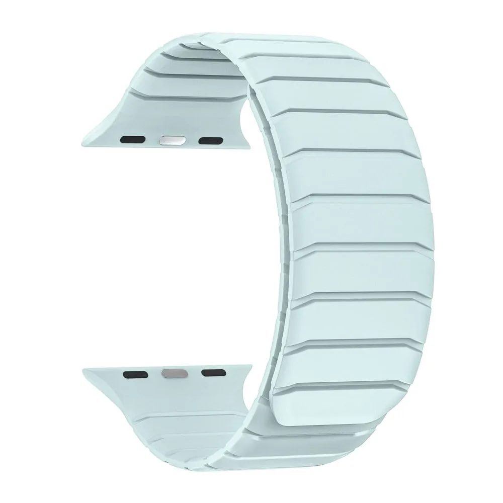Armbånd Apple Watch Series 10 Ultra 9 8 7 SE (2023) SE (2022) SE 6 5 4 3 2 1 46mm 49mm 45mm 44mm 42mm Magnetisk silikonrem - Lys Cyan