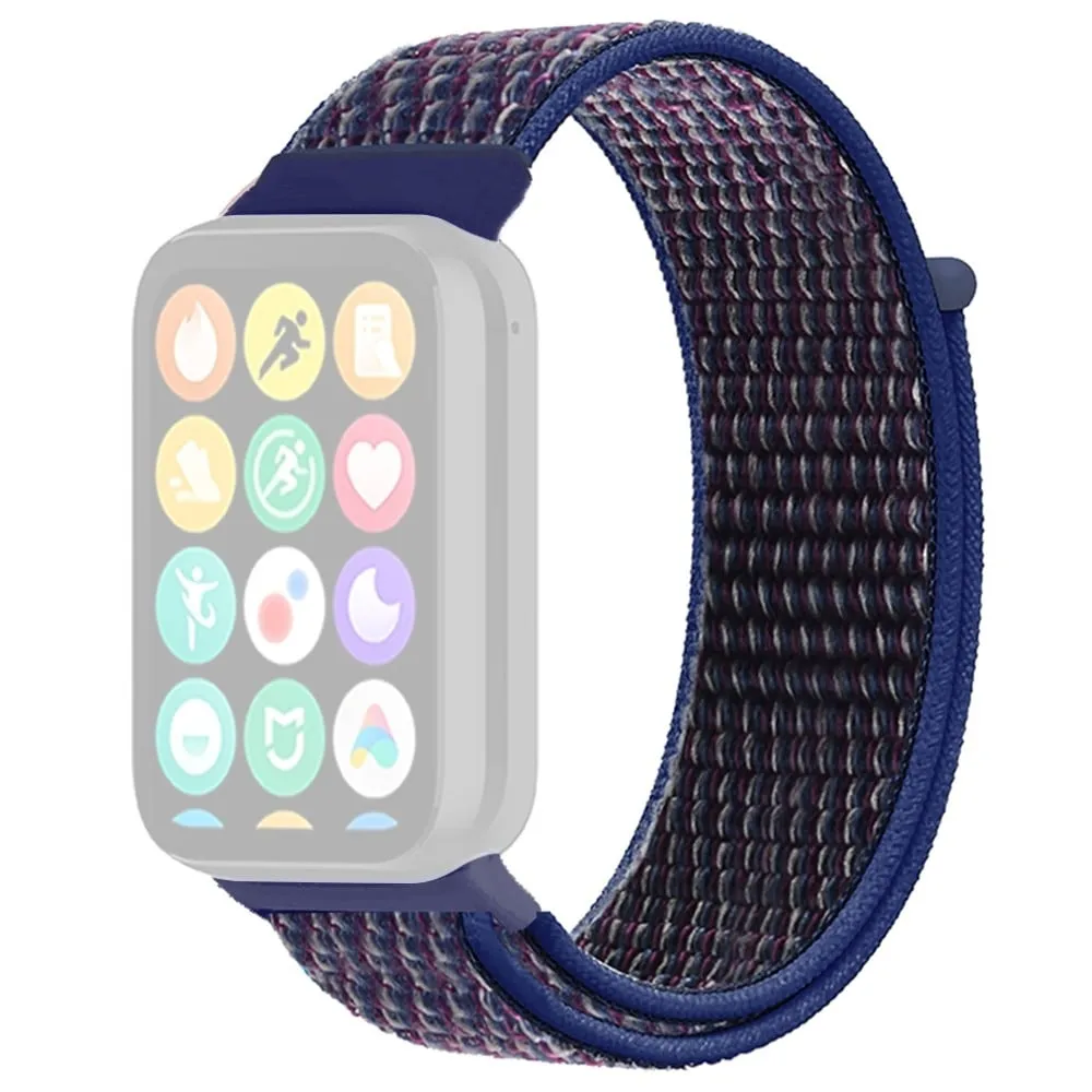 Xiaomi Smart Band 8 Pro / Redmi Watch 4 Nylon Loop Watch Band Pustende Sportsrem - Mørkeblå