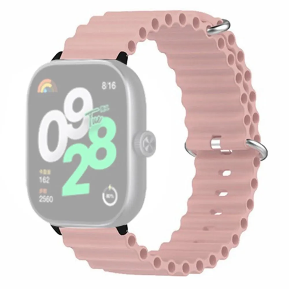 Xiaomi Redmi Watch 4 Silikonklokkearmbånd med legeringskontakt - Rosa