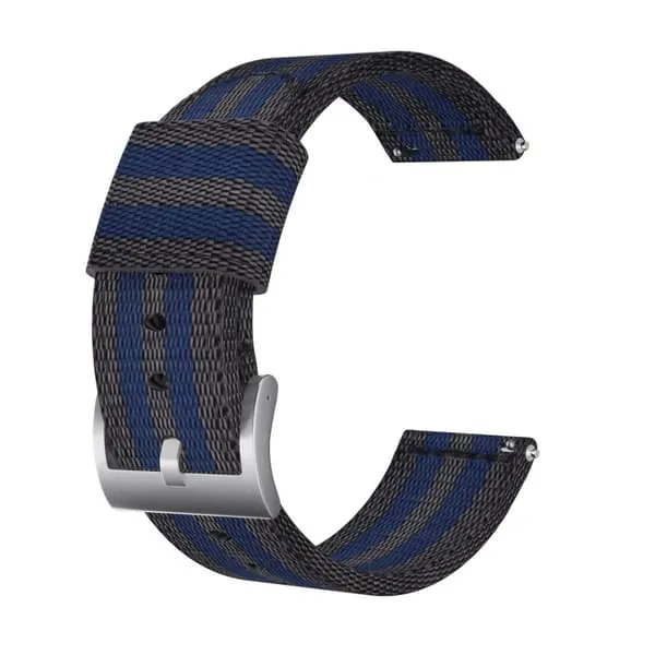 18 mm Bofink® luksuriøs klokkerem i nylon - Blå Striper