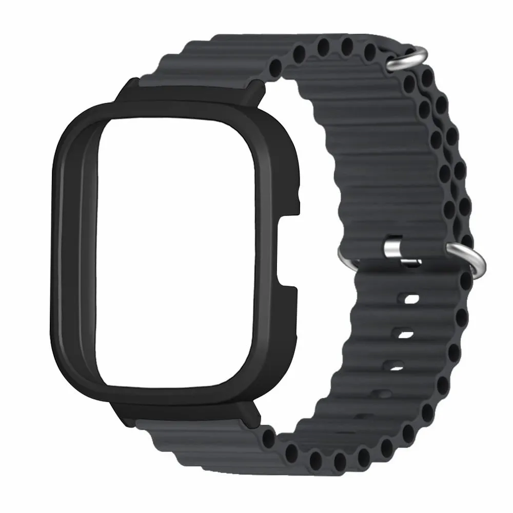 Xiaomi Redmi Watch 3 Sport Armbånd Ocean Fleksibel klokkerem med etui - Svart