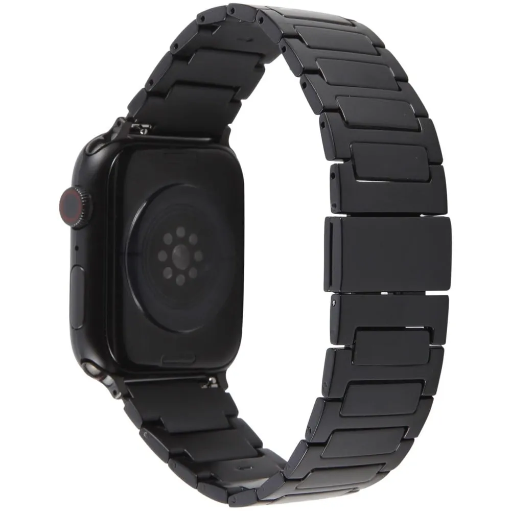 Armbånd Apple Watch Series 49mm - 45mm - 44mm - 42mm Magnetisk sammenleggbar metallrem med spenne - Svart