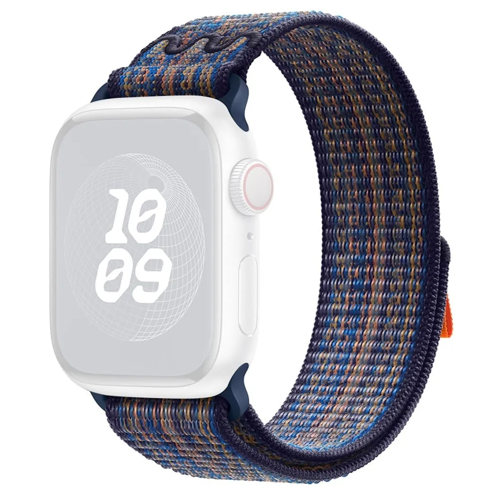 KALEBOL Apple Watch Series 41mm - 40mm - 38mm Universal Watchband Nylon Strap - Safir + Oransje