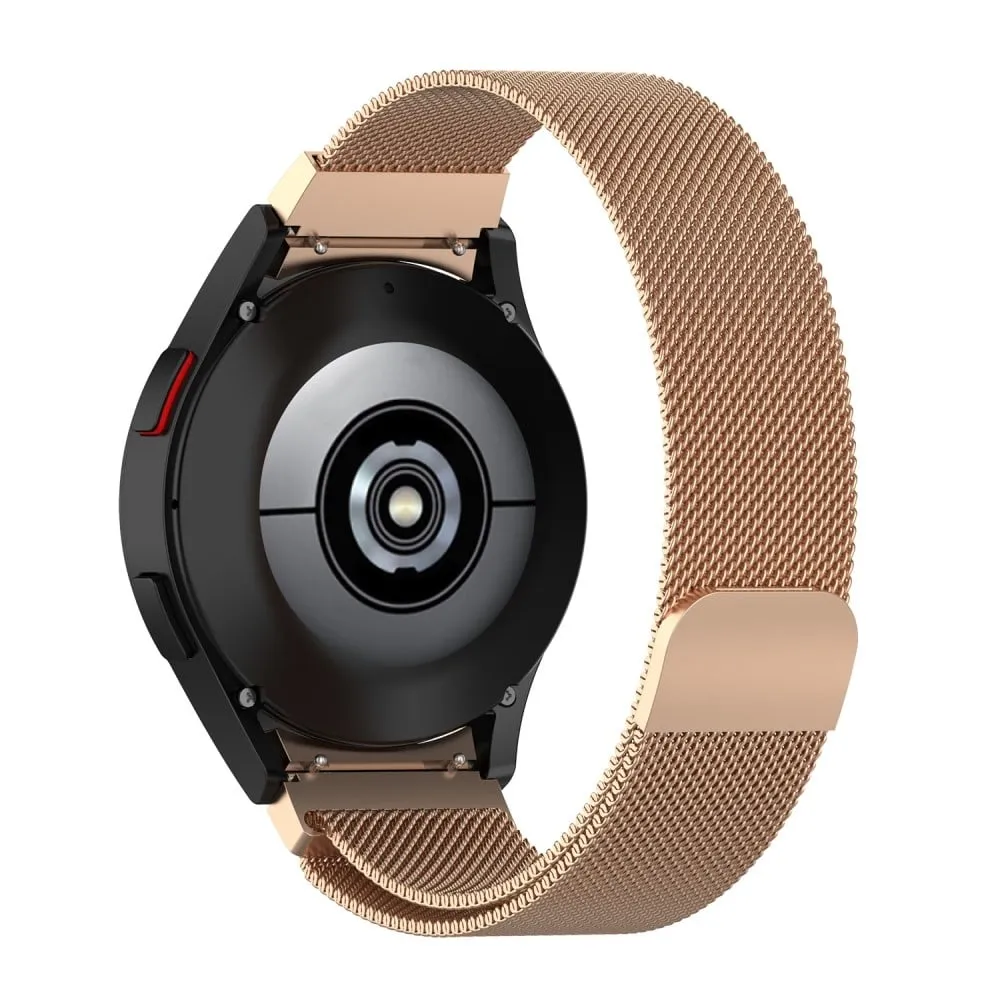 20 mm milanesisk klokkerem i rustfritt stål til Samsung Galaxy Watch 4 - Rose Gull