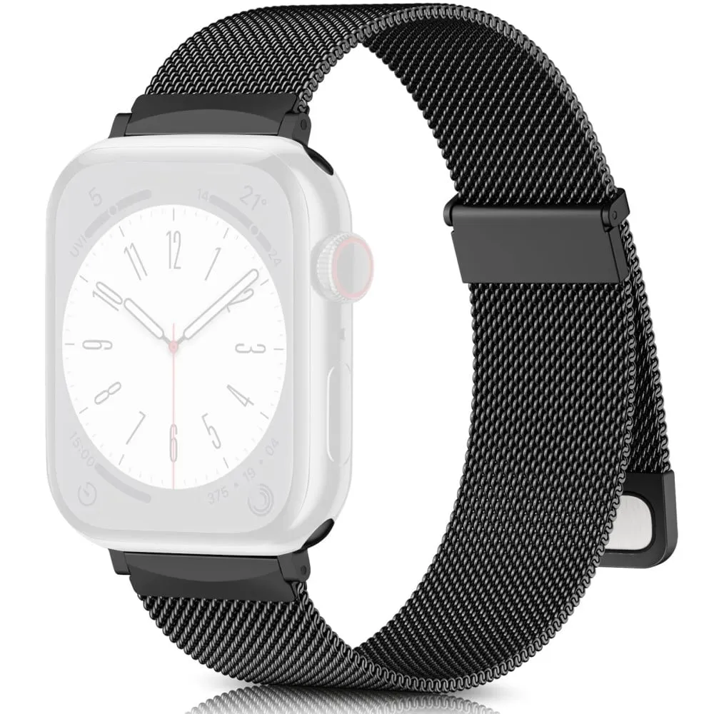 Milanese Mesh Magnetic Watch Band Apple Watch Series 49mm - 45mm - 44mm - 42mm - Svart
