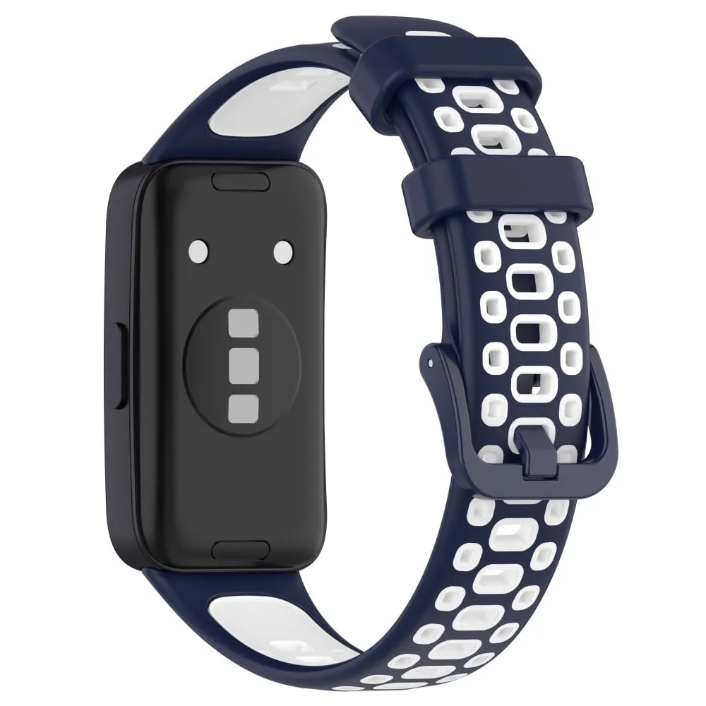 Huawei Band 8 tofarget silikonrem - Midnattsblå / Hvit