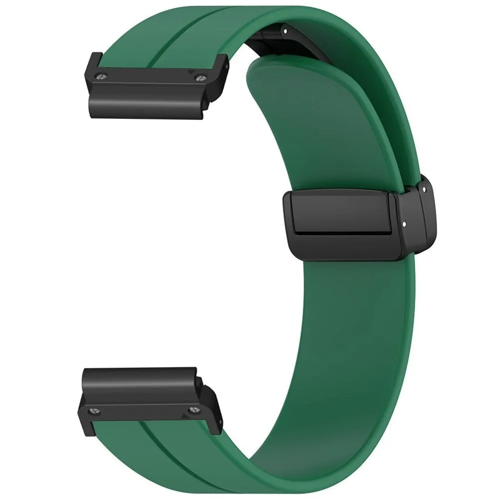 Garmin Fenix 7S / 6S / 5S 20 mm klokkerem med magnetisk spenne i silikon - Militærgrønn
