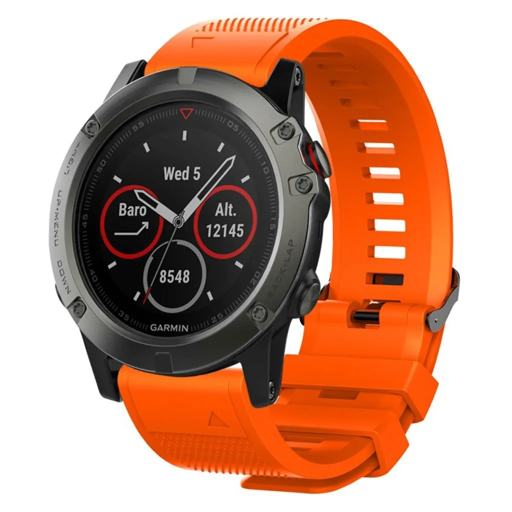 26mm Garmin Fenix ​​5x / 5x Plus / Fenix ​​3/3 Hr Silikon Klokkereim - Orange