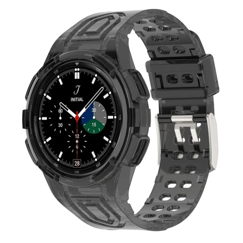 Samsung Galaxy Watch 4 Classic (46 mm) integrert klokkerem og deksel - Gjennomsiktig Svart