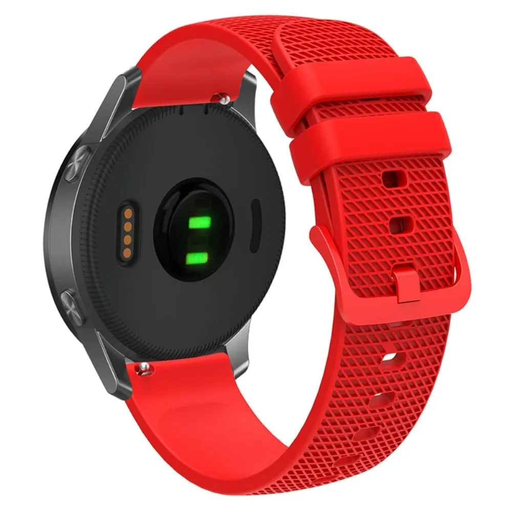 Garmin Venu 3S / Forerunner 265S klokkerem 18 mm pleddmønster silikonbånd - Rød