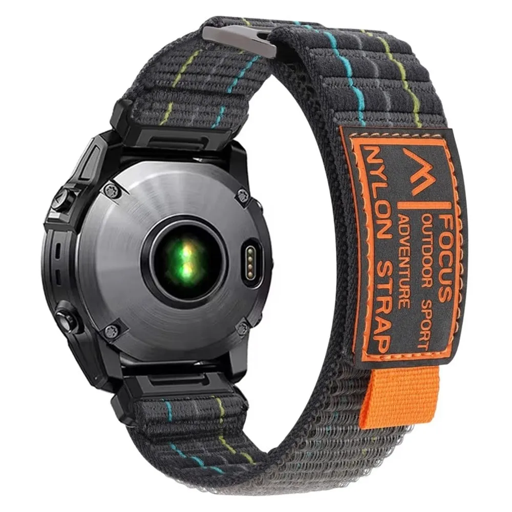 Garmin Fenix 7 / Fenix 7 Pro Nylon Sport Band QuickFit 22mm justerbar erstatningsrem - Grå