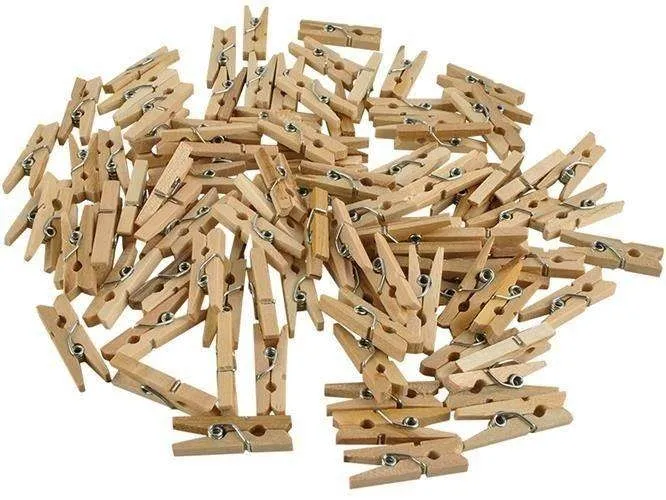 100 treklemmer for håndverk og dekorasjoner - Klesklyper - DIY