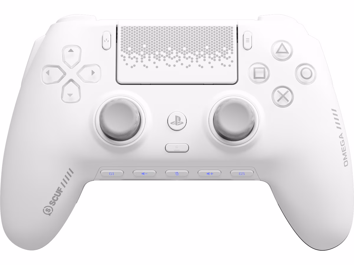 Scuf Omega Wireless Preconfigured Controller - White - Wireless Controller - Sony PlayStation 5
