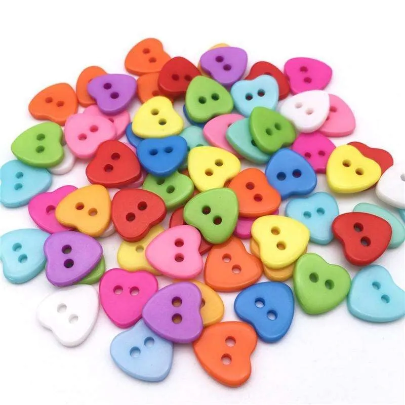 100 knapper i harpiks - Hjerter -