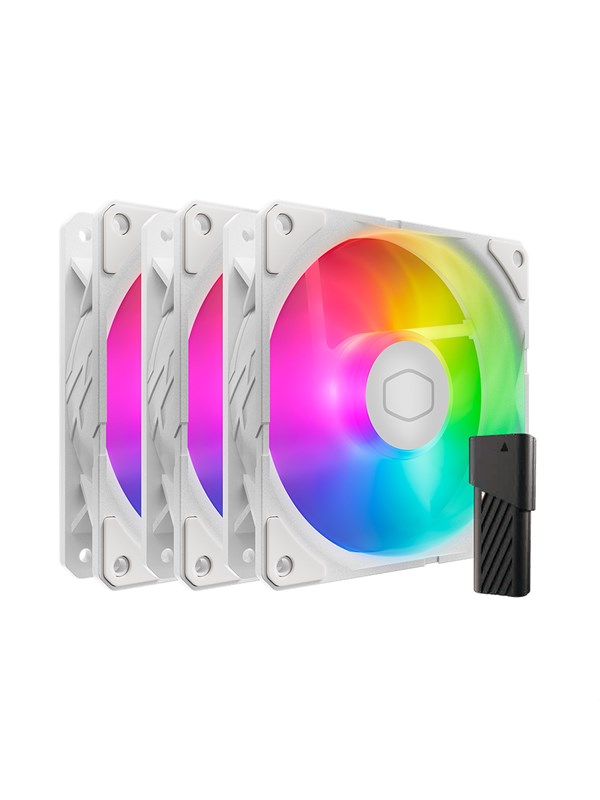 Cooler Master SickleFlow Edge 120 ARGB WE 3-in-1 Fan - 120mm - Hvit med RGB-lys