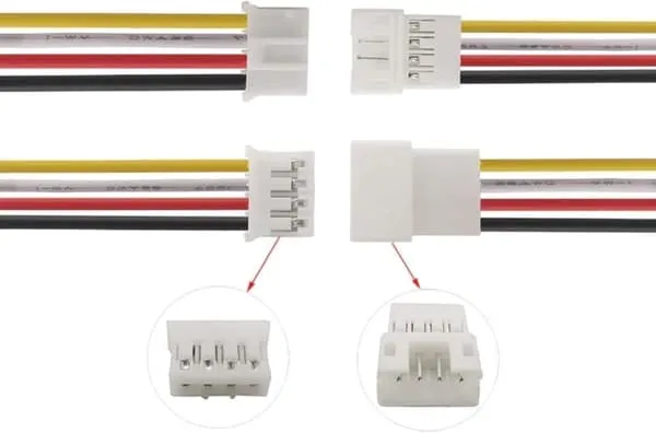 Yunique - Sett med 5 par Micro JST PH 2.0 4-pinners kontakter med 10 cm kabel – 2 mm pitch hann/hunn-kontakter – Perfekt for Lipo-batterier