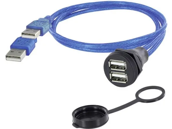 USB-kontakt med chassis-tilkobling, innbygging 1310-1028-01 M22 1310-1028-01 encitech (1 stk)