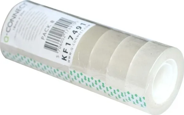 QConnect tape Tasma 18 mm x 30 m transparent (8 stk.)