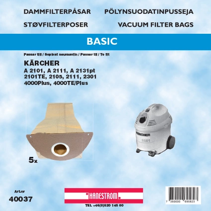 hanestroem Støvsugerposer Hanestrom Kärcher 2101. 2101TE