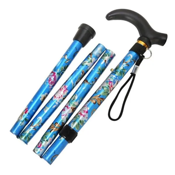 Sammenleggbar pinne - blå - justerbar - 81–92 cm