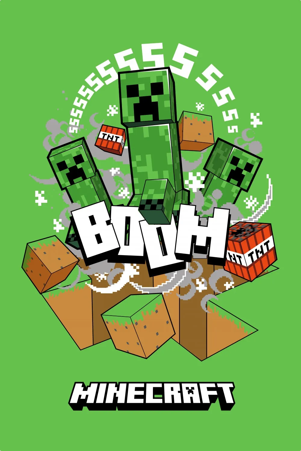 Minecraft Boom Creeper supermyk polarfleecepledd 100*150 cm