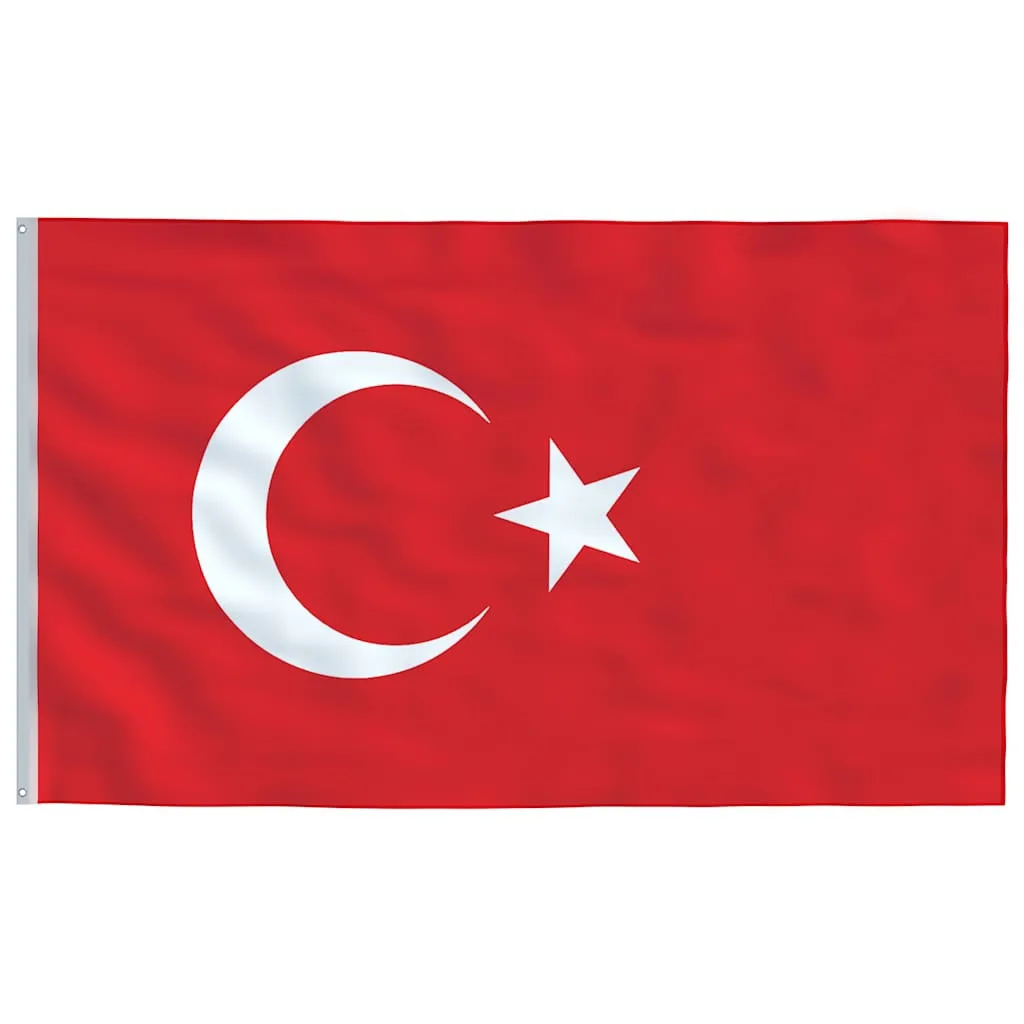vidaXL Tyrkisk flagg 90x150 cm