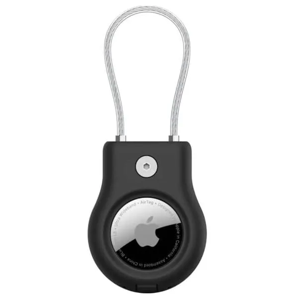 Låsbart AirTag-deksel med nøkkelring – Beskyttelsesholder for Apple AirTag