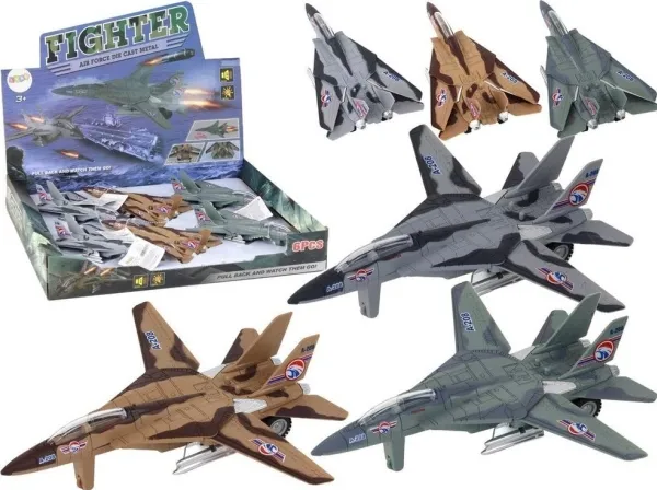 LeanToys militærfly med pilot, moro, lys og lyder