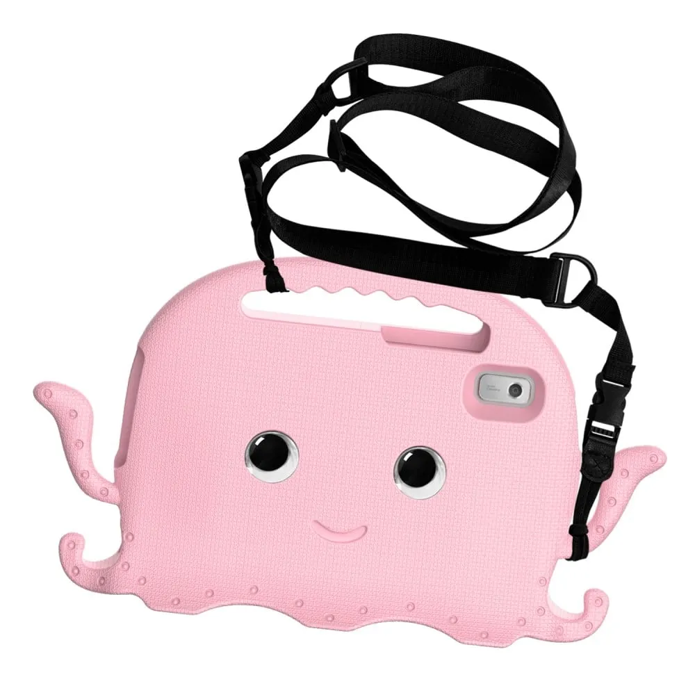 Lenovo Tab M9 EVA Case Cartoon Octopus Hand Grip Tablet Cover with Shoulder Strap - Pink