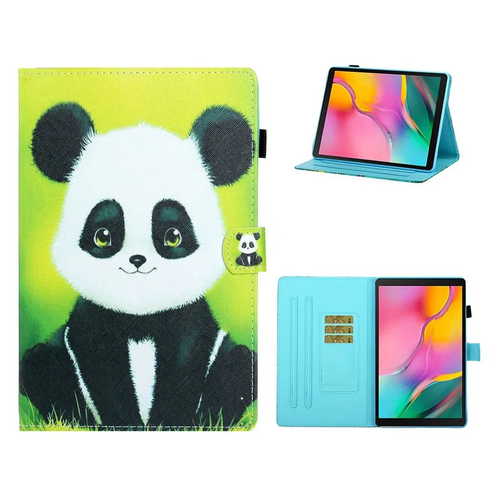 Samsung Galaxy Tab A 10.1 (2019) mønster lær flip etui - Panda