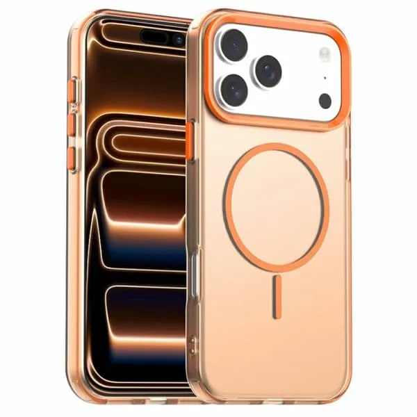 iPhone 17 Pro oransje MagSafe-deksel – Støtsikker og trådløs lading