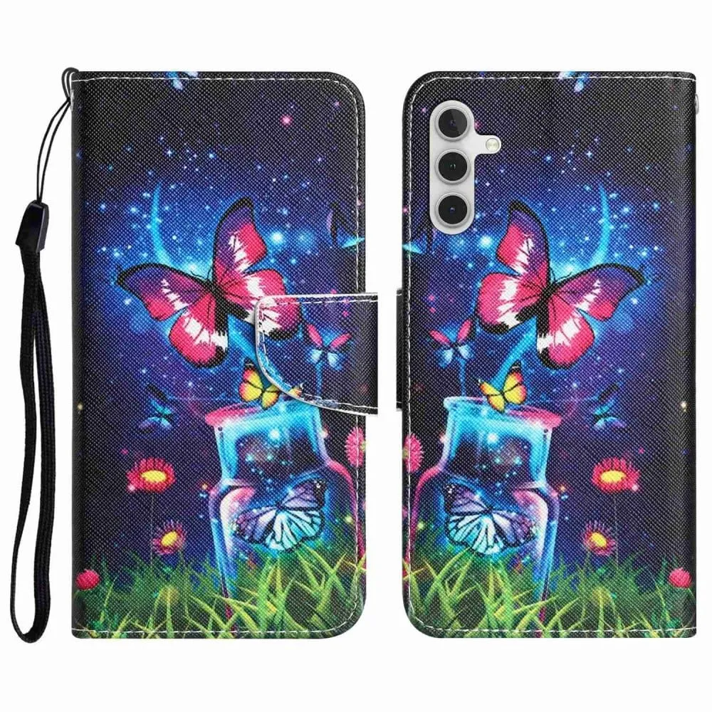 Wonderland Samsung Galaxy A14 Flippetui - Bottle og Sommerfugl