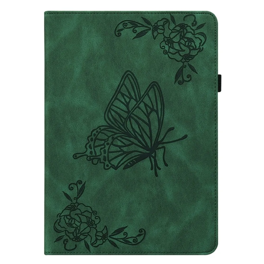 Samsung Galaxy Tab A8 10.5 (2021) blomstertrykk PU skinnveske - Grønn