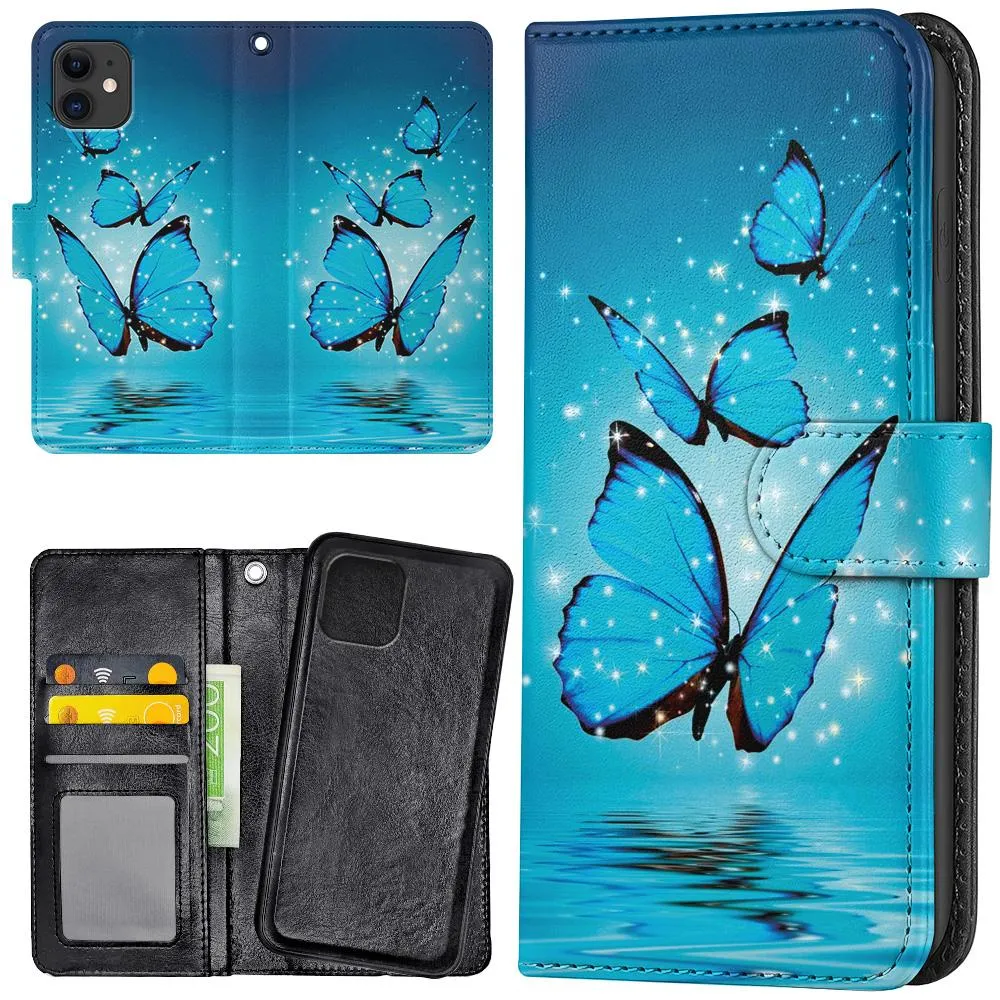 iPhone 11 - Lommebok Deksel Glitrende Sommerfugler