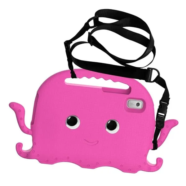 Lenovo Tab M9 EVA Case Cartoon Octopus Hand Grip Tablet Cover with Shoulder Strap - Rose