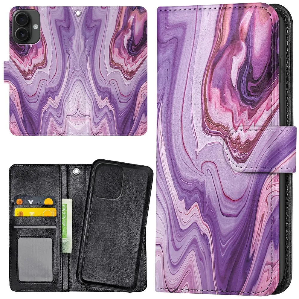 iPhone 16 - Lommebok Deksel Marmor