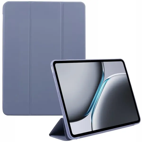 OnePlus Pad 2-etui i vegansk lær + silikon Tri-Fold Stand Tablet Deksel - Lilla