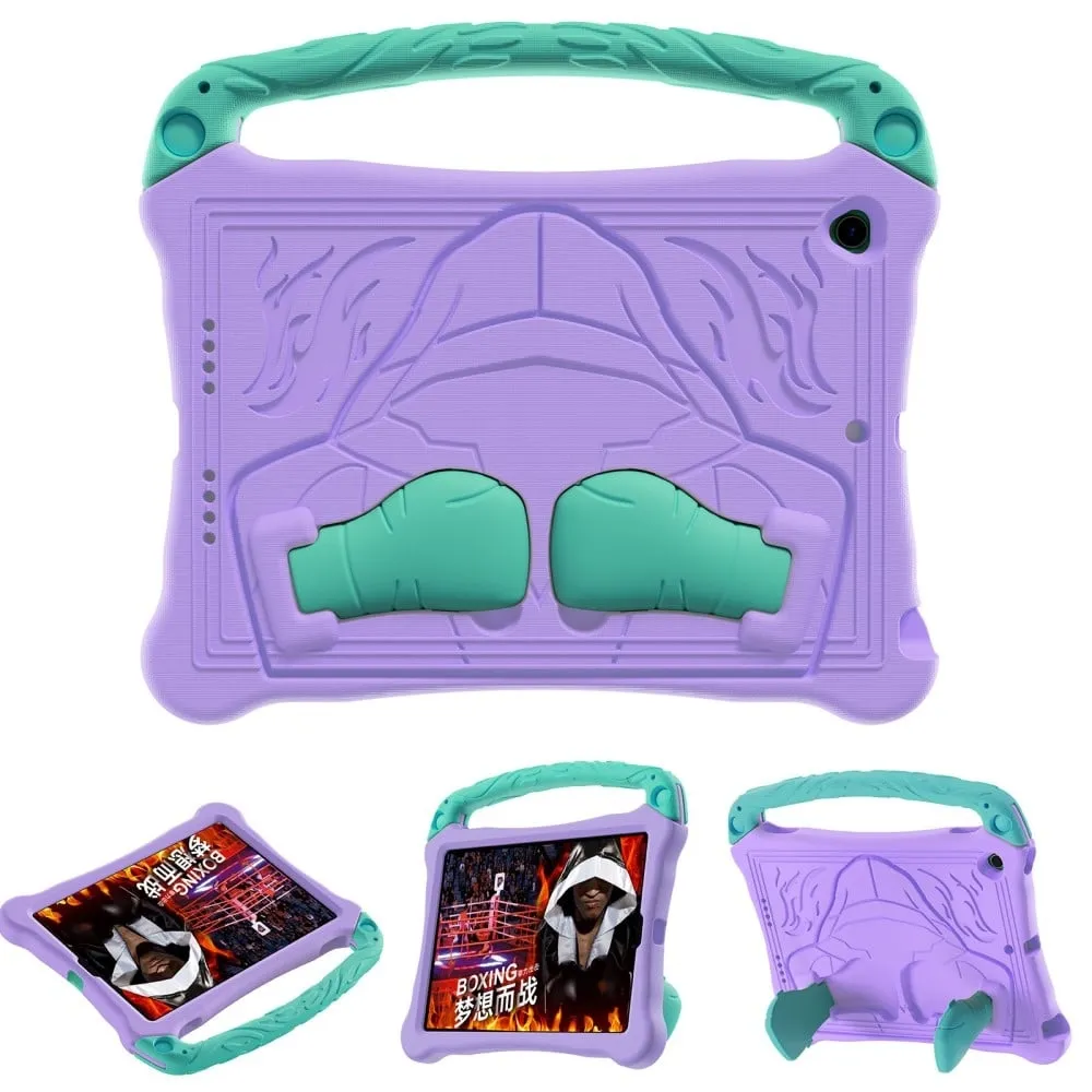EVA Case iPad 10.2 (2021) / (2020) / (2019) / Air 10.5 inch (2019) Boxing Style Tablet Cover with Handle Kickstand - Purple / Mint Green