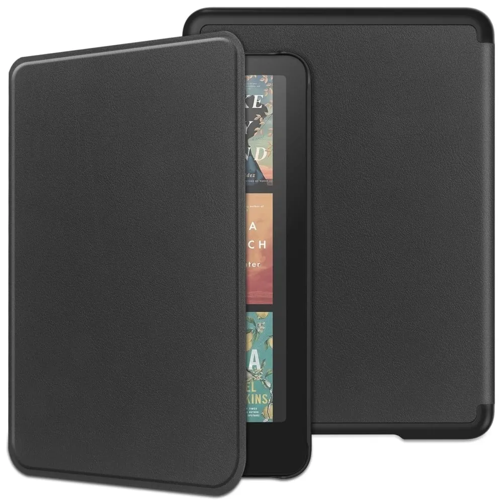 Amazon Kindle Paperwhite (2024) Case Bump Resistant and PU E-Reader Cover Support Auto Wake / Sleep - Black