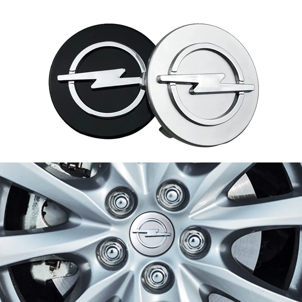 Opel Senterkopper / Hjulnav Bil Emblem - 4-pak - 64mm - Silver