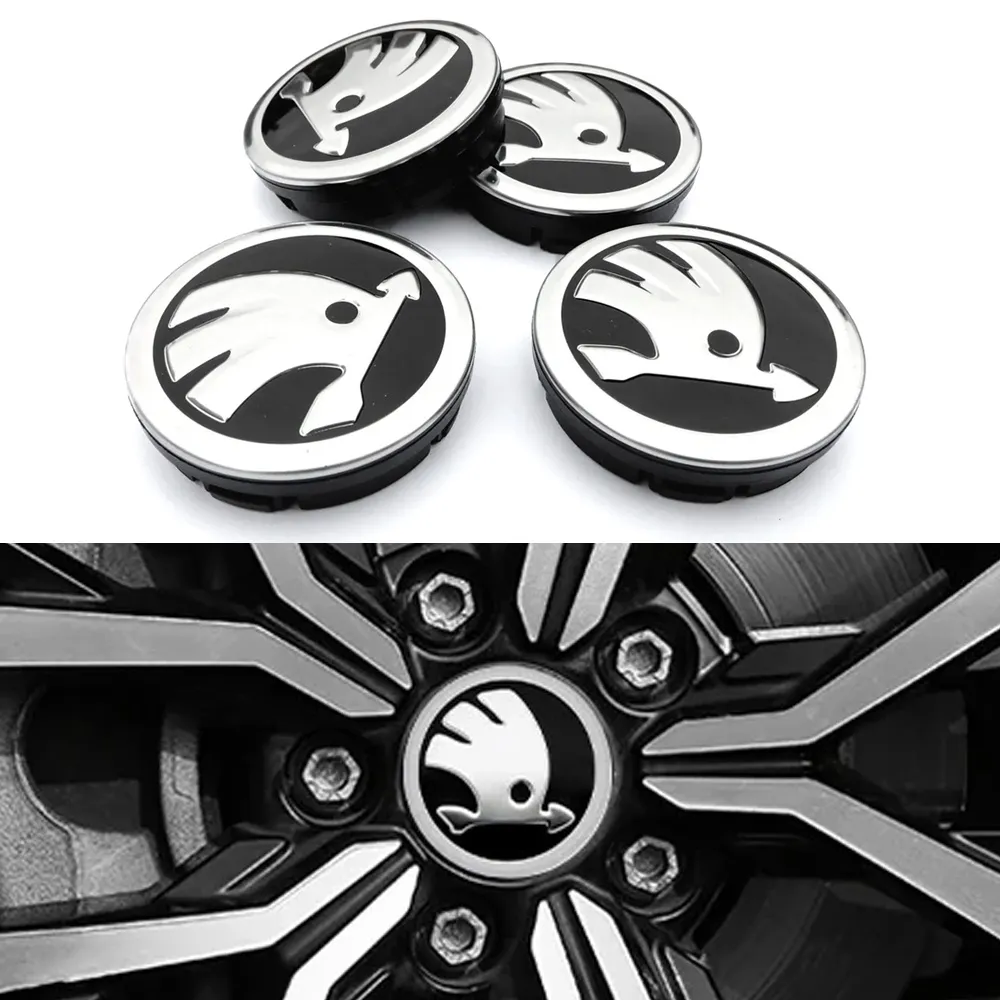 Skoda Senterkopper / Hjulnav Bil Emblem - 4-pak - 56 mm