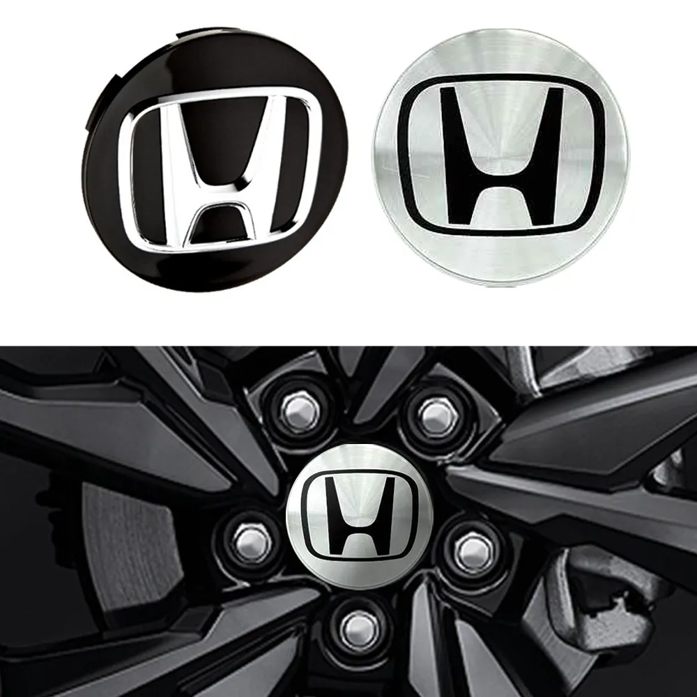 Honda Senterkopper / Hjulnav Bil Emblem - 4-pak - 58mm - Silver