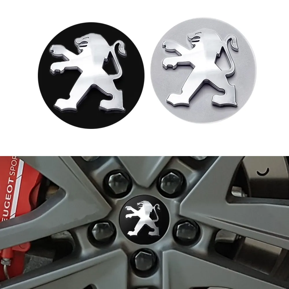 Peugeot Senterkopper / Hjulnav Bil Emblem - 4-pak - 60mm - Svart